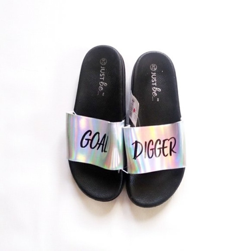 Silver Holo "Goal Digger" Slides